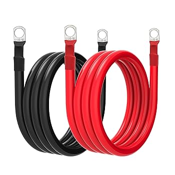 4 AWG Battery Cables, Power Inverter Wire Set, 3 Foot Pure Copper Cable