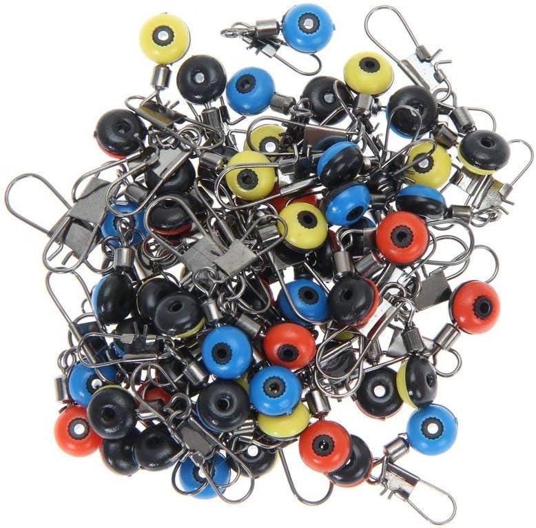 HpyAlwys 60pcs Fishing Tackle Running Ledger Slider Deads Snap Links Swivels with 3 Size