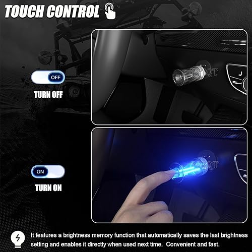 Miniatura 4 de PSEQT Luces interiores retro USB para automóvil, atenuación táctil, mini luces de atmósfera de neón, USB enchufable+interruptor táctil+atenuación