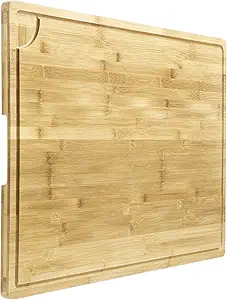GarveeHome Extra Large Bamboo Cutting Board, 30 x 20 Inch Wooden Chopping Board for Kitchen, Butcher Block with Juice Groove and Handles, Stove Top Cover, Over Sink Noodle Board