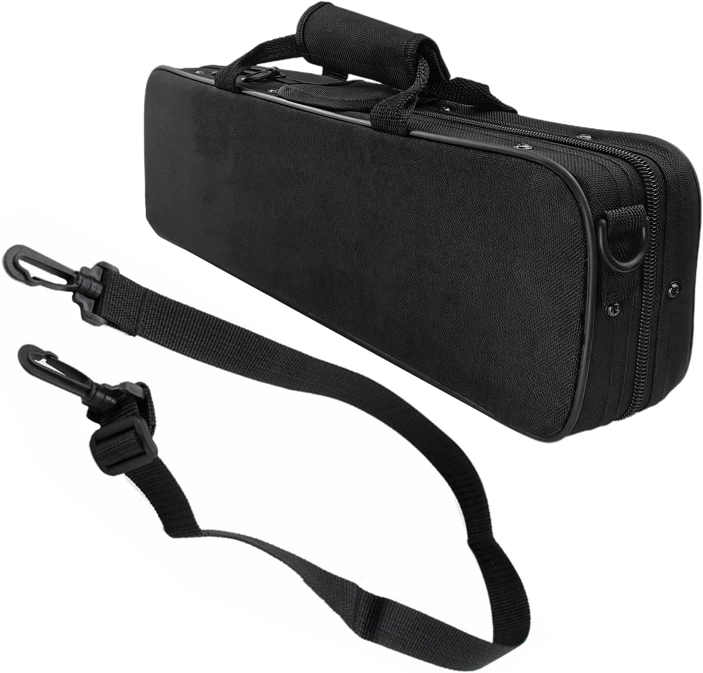 16 Holes Flute Case, Waterproof Carrying Case Bag Flute Accessories with Adjustable Shoulder Strap, Oxford Cloth Storage Bag for Transverse (Black Oxford)