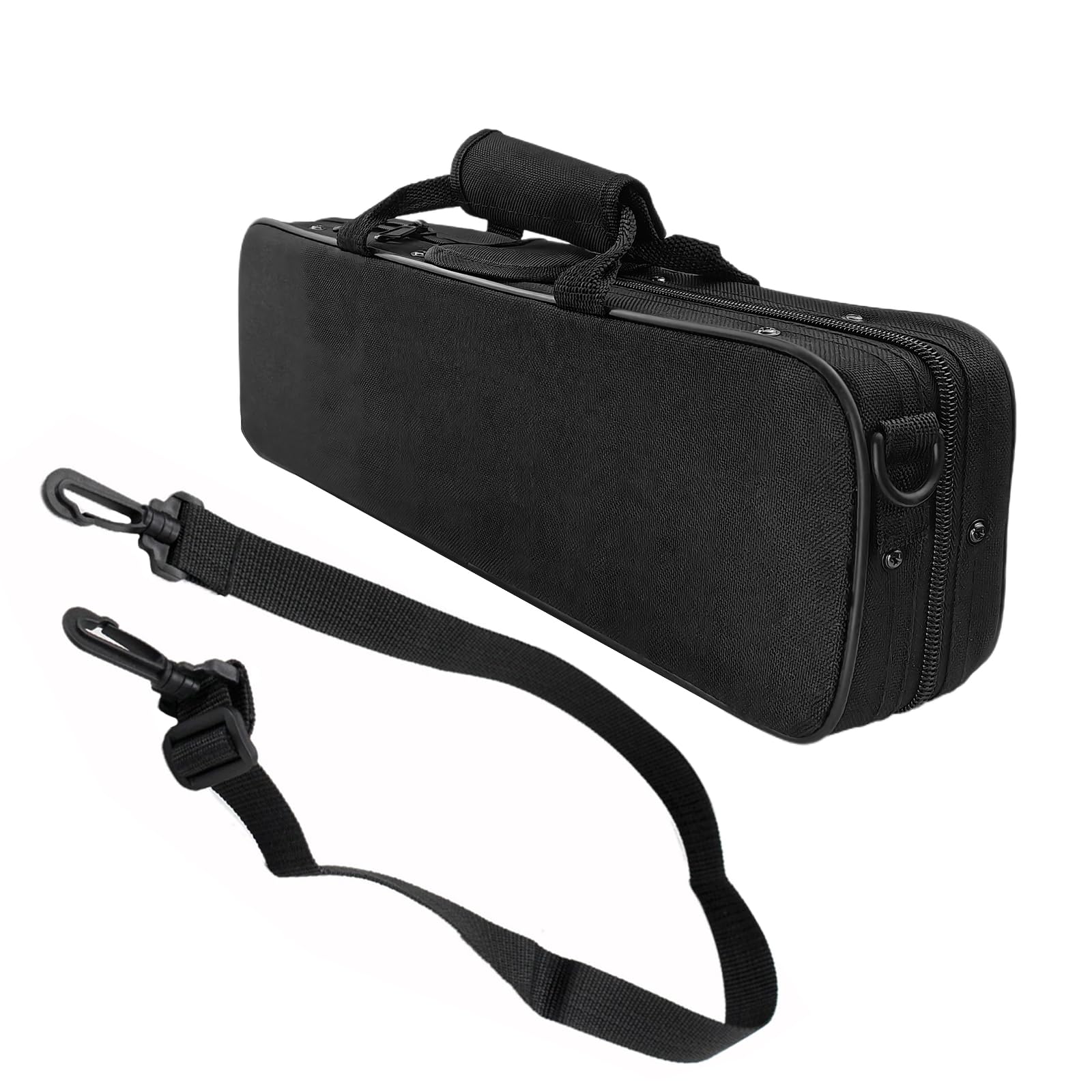 Etui flûte traversière, étui flûte sac de transport valise tissu Oxford imperméable avec bandoulière réglable, sac flûte sac messager accessoires Etui à fermeture éclair pour flûtes 16 trous
