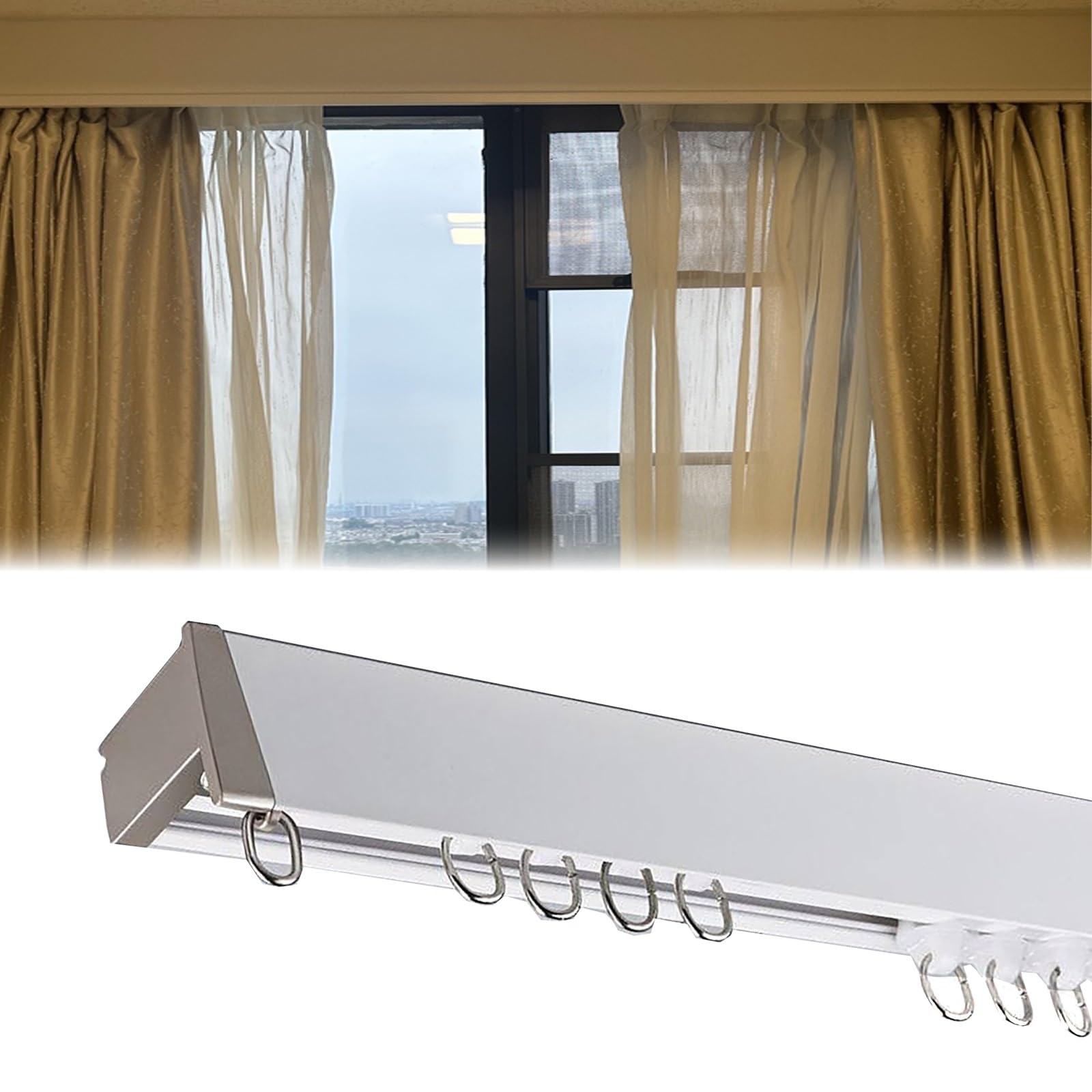 Mantovana oscurante extra lunga per montaggio a soffitto/parete, 260 cm, per un efficace blocco della luce, montaggio a parete singola