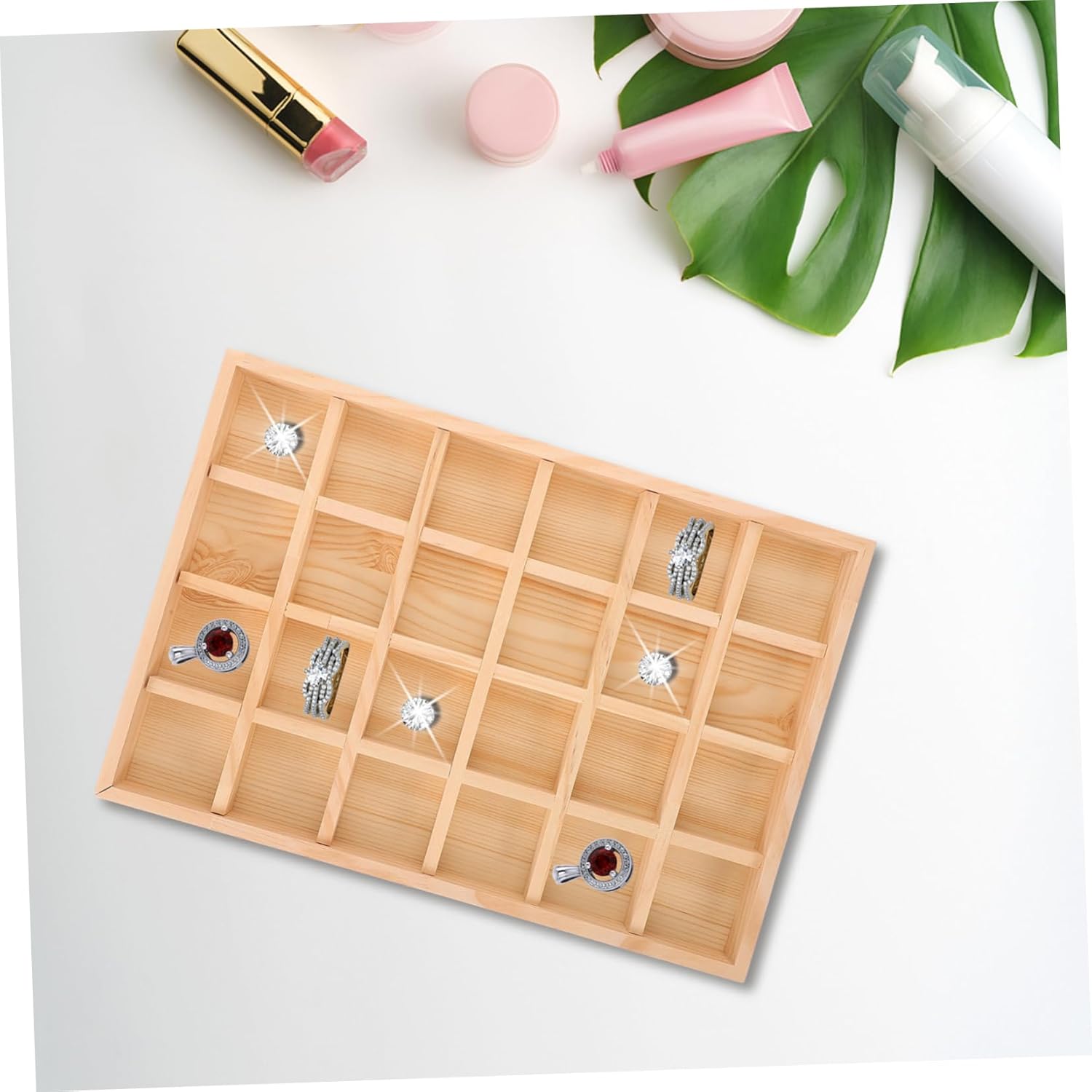 BESPORTBLE Stackable Jewelry Display Tray Slot Organizer for Earrings Bracelets Necklaces Elegant Storage for Home Retail Trade Shows Prevents Scratches Damage