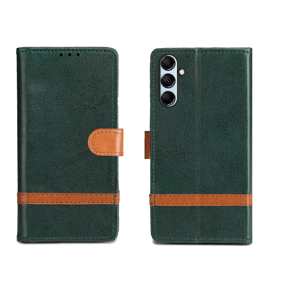 Pinaaki Enterprises Samsung Galaxy M14 5G Flip Case | Premium Leather Finish Flip Cover |Complete Protection Flip Cover for Samsung Galaxy M14 5G - Green Stripe (B0C3RG7YQ5) Amazon Price History, Amazon Price Tracker
