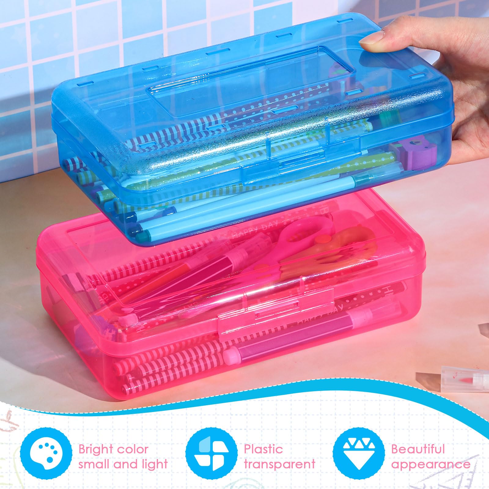 Patelai 30 Pcs Large Capacity Pencil Case Bulk Clear Togo - View #5