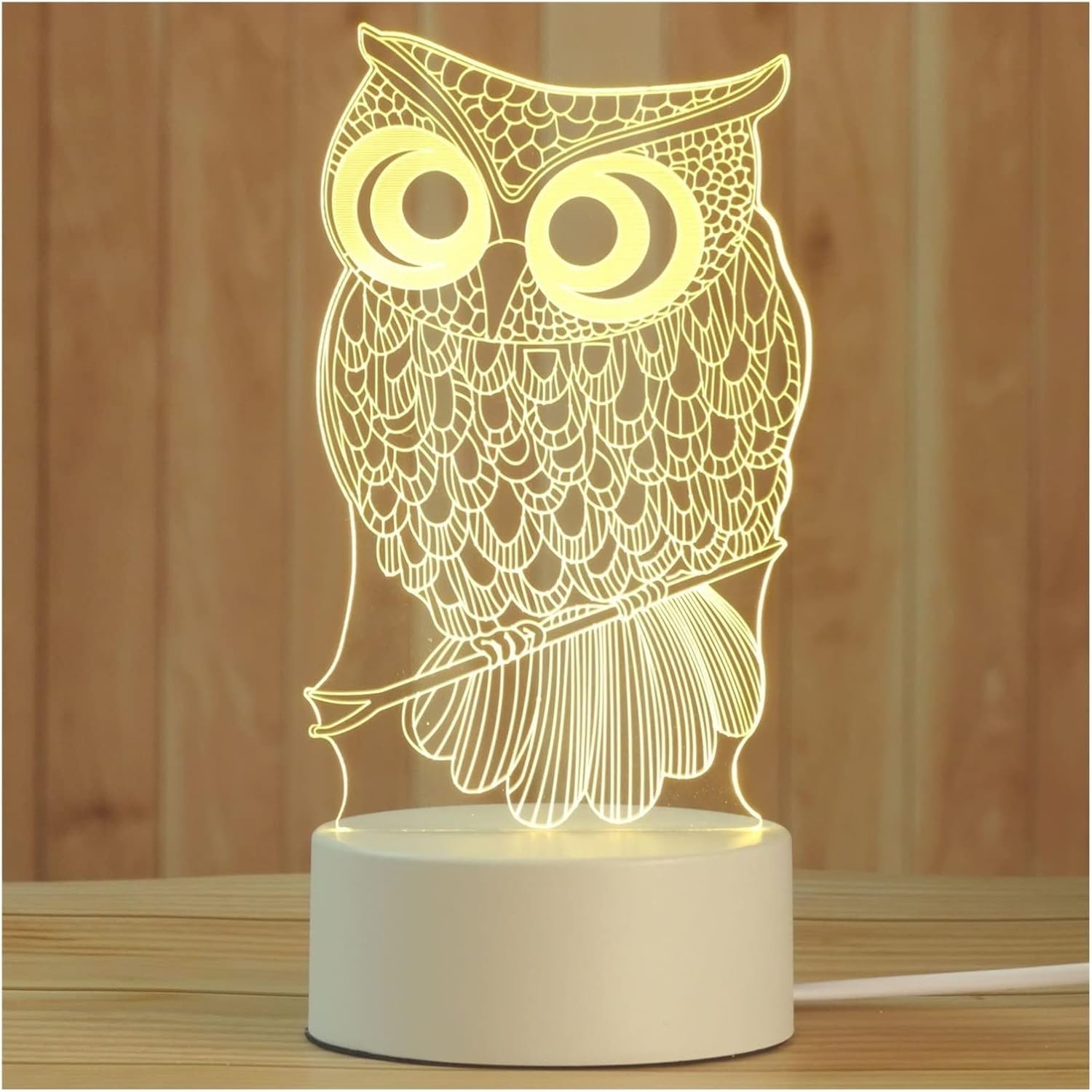 DFAEEKIYO Creative 3D Night Lamp Acrylic Desktop Nightlight Boys and Girls Decorative Bedroom Bedside Table Lamps(1)