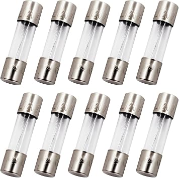 SIXQJZML 10 Pack F0.5AL 500mA Fast-Blow Fuse 0.5A 0.5amp 125V Glass Fuses 0.2 x 0.78 inch / 5 x 20 mm 125Volt F0.5A
