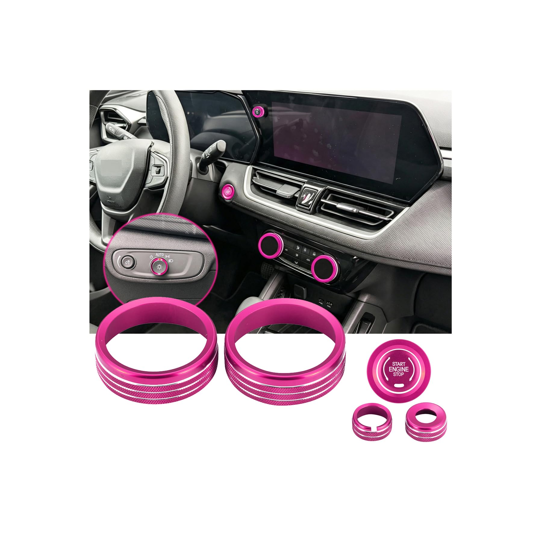 Photo 1 of KUJOOY Interior Accessories for Chevy Trailblazer Trax 2020-2026 - 6Pcs Pink