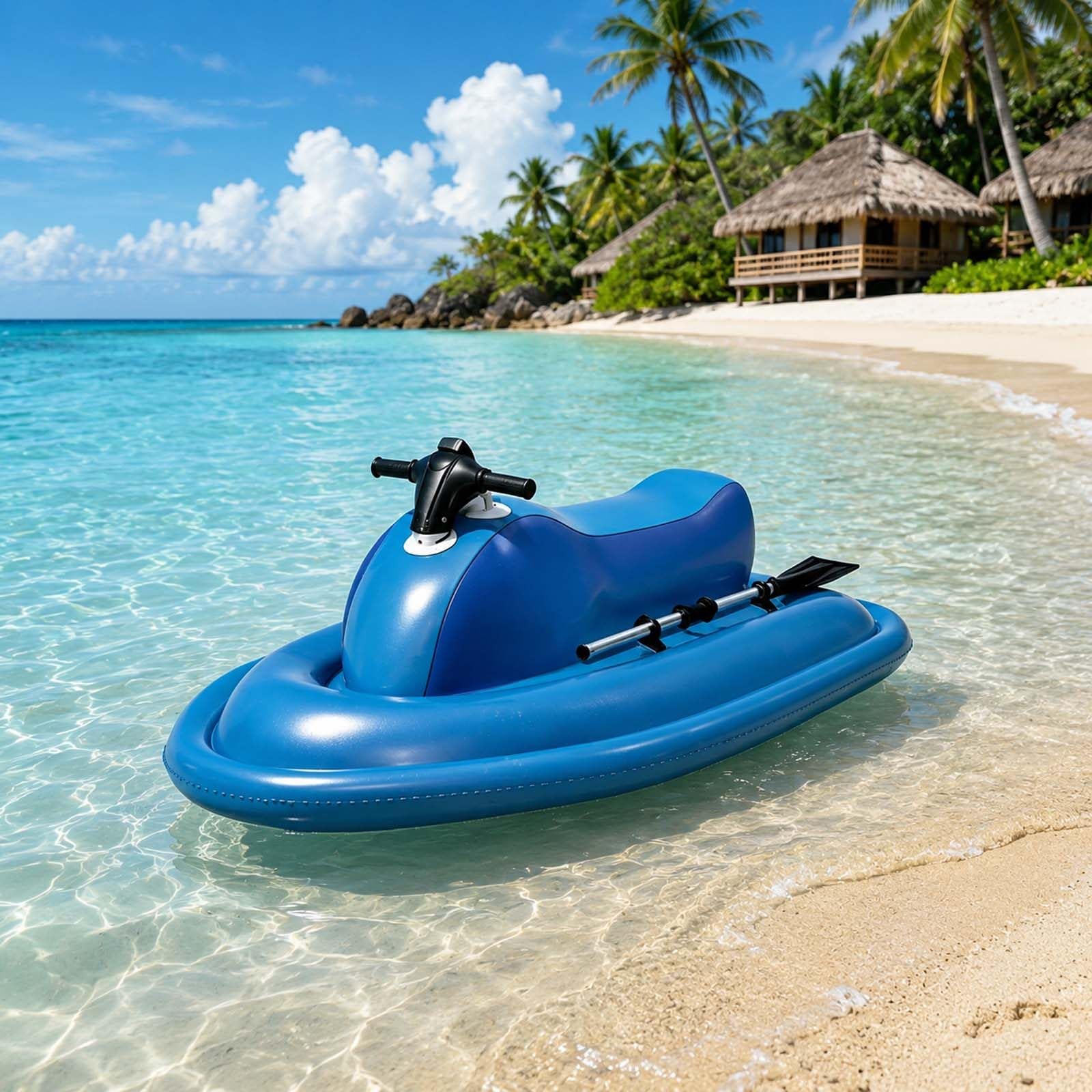 QFGain Motorized Inflatable Kayak with 500W Brushless Thruster, 3-7 km/h Speed and Removable Underwater Scooter for SUP, Pool and Snorkeling Boat+500W10A