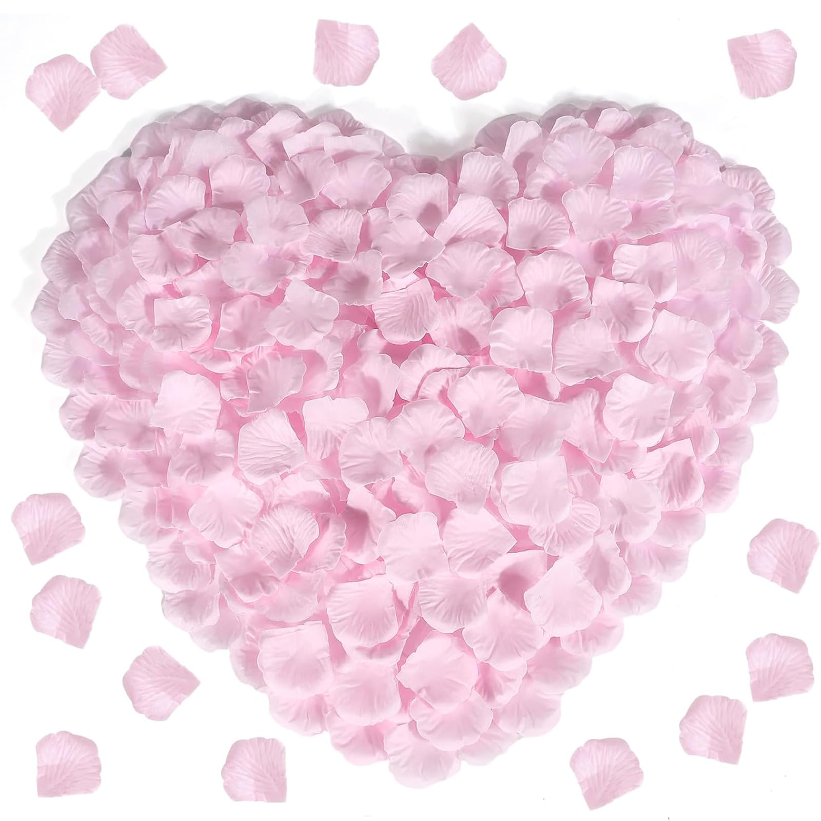 Cerctla Pink 1200 Pcs Rose Petals, Artificial Rose Flower, No-Taste Emulation Rose Petals For Romantic Scenes Wedding, Birthday, Confession Decoration, Party