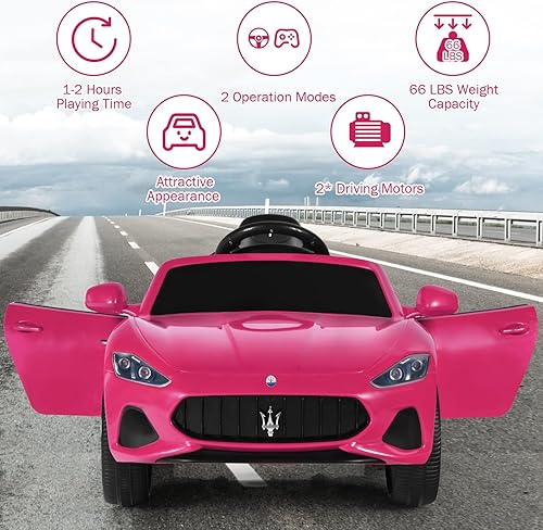 Miniatura 8 de Costzon Ride on Car Licensed Maserati Gbili  batería recargable de 12 V de coche eléctrico con 2 motores control remoto parental y modos manuales
