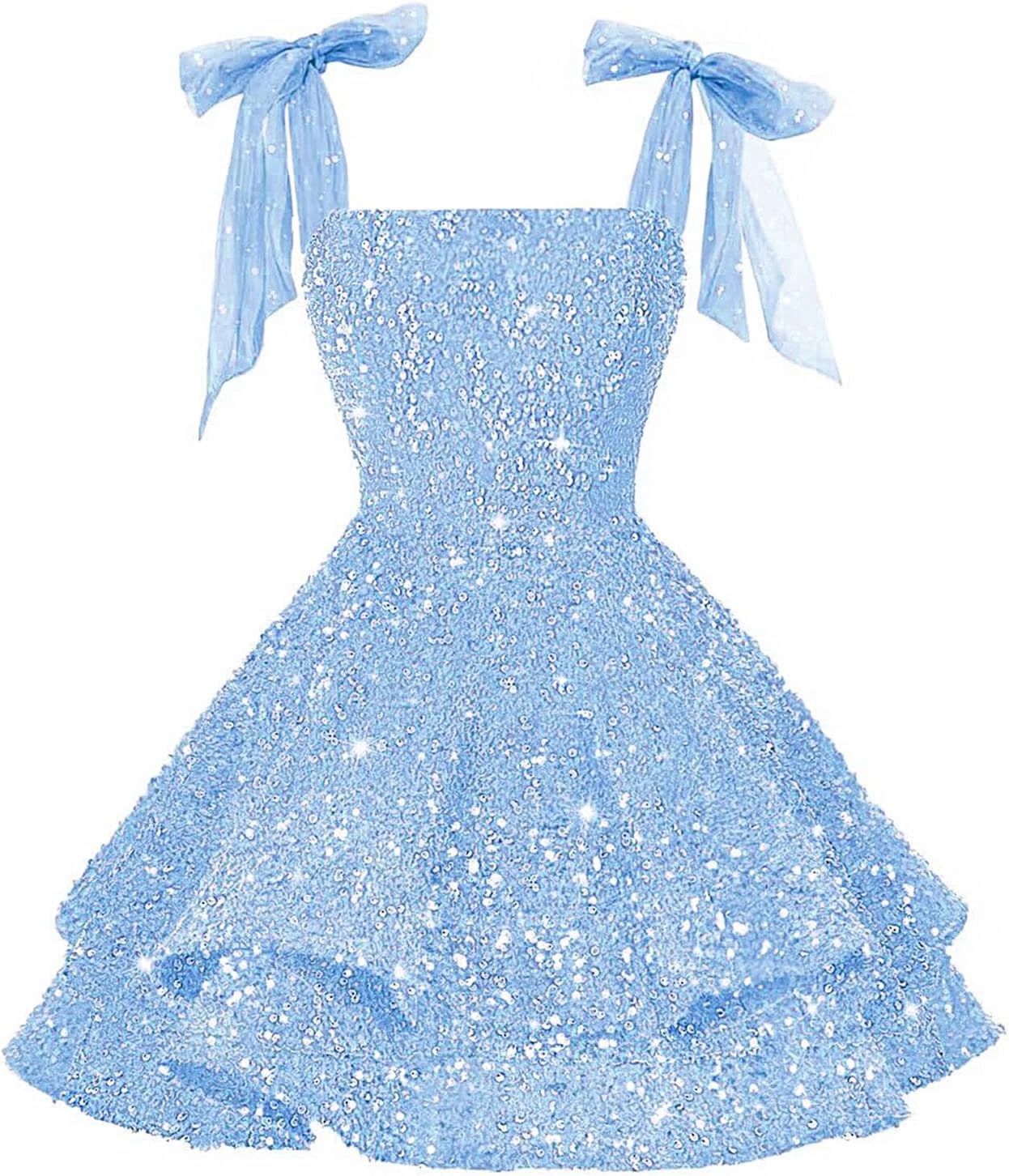Sequin Flower Girl Dress Spaghetti Straps Birthday Wedding Sparkly Tiered Teens Pageant Formal Mini Dresses