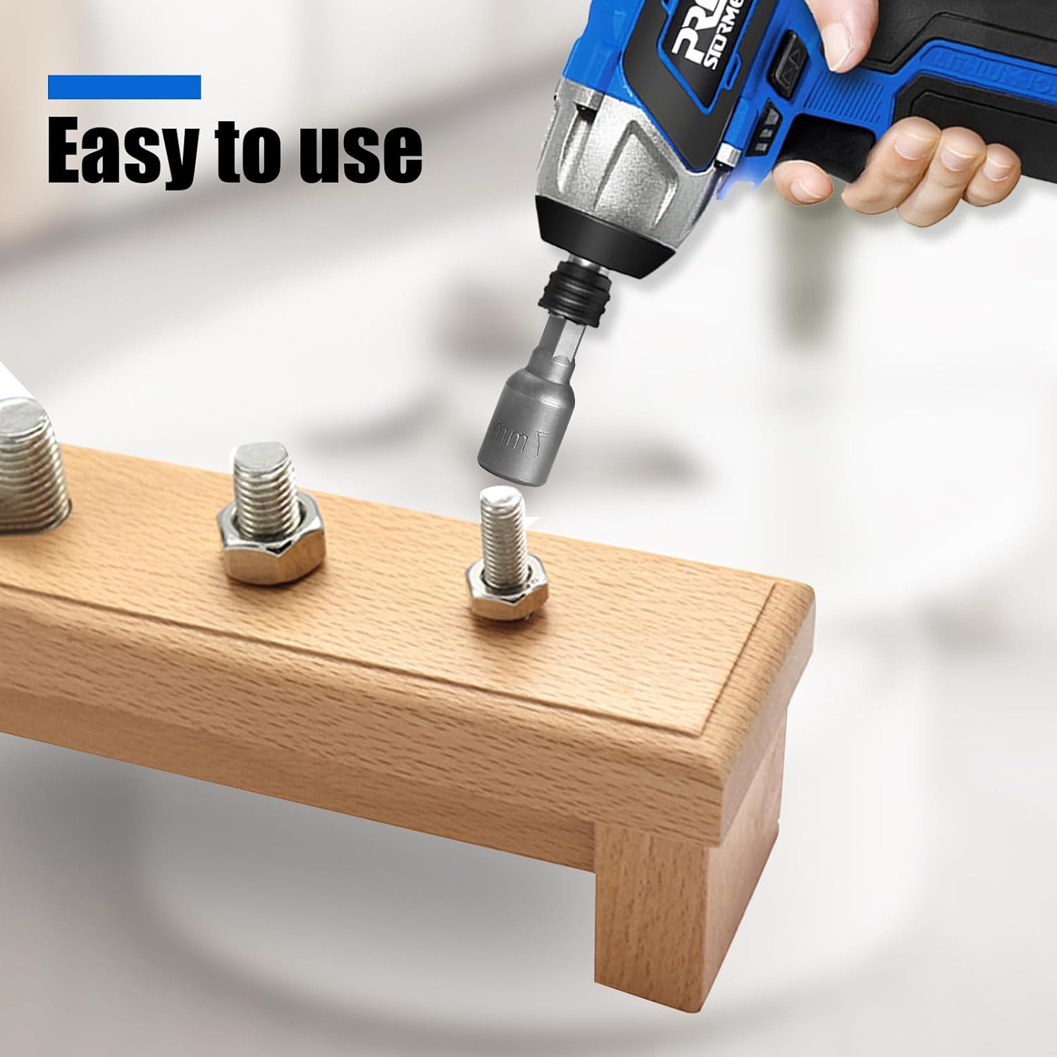 Hordion 2 Pcs Hex Nut Driver Bits 10mm, 1/4" Hex Shank Quick-Change Power Nut Driver for Electric Drill