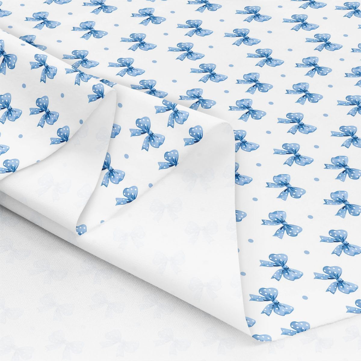 Homemissing Blau Schleife Stoff 276x150cm