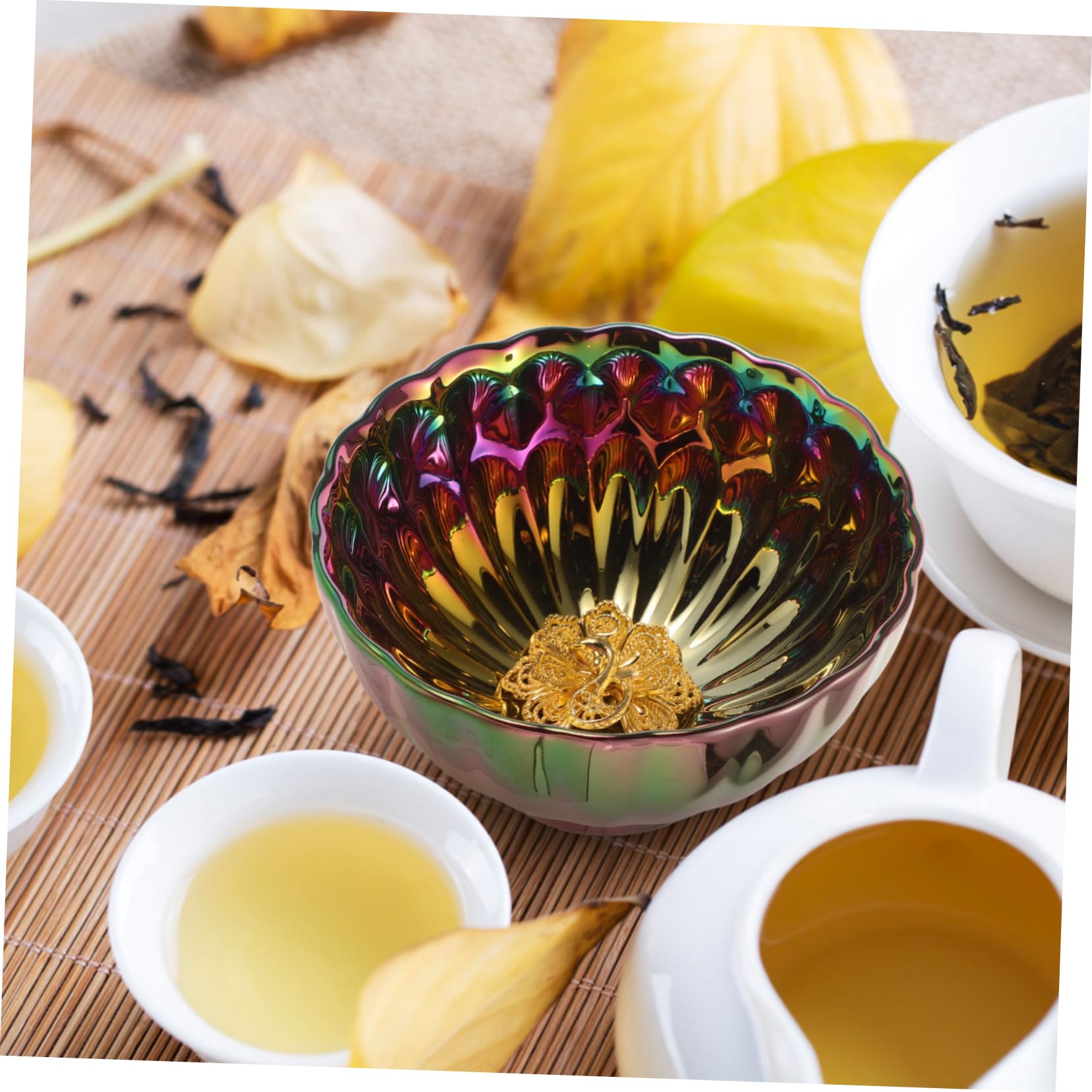 IMIKEYA 4 Stück Pfauen-Teetasse Teeservice Tasse Dekorative Tasse Stabile Trinktasse asiatische Teetasse Kungfu-Teeschale Teebecher Retro- chinesische Teeverkostungstasse Keramik