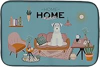 Vista 256 de Caroline's Treasures CK7824DDM - Tapete absorbente para secado de platos con diseño de bulldog inglés, rojo y blanco, para encimera de cocina, 14 x