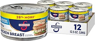 Swanson White Premium Chunk Canned Chicken Breast in Water, 12.5 OZ Can (Case of 12)