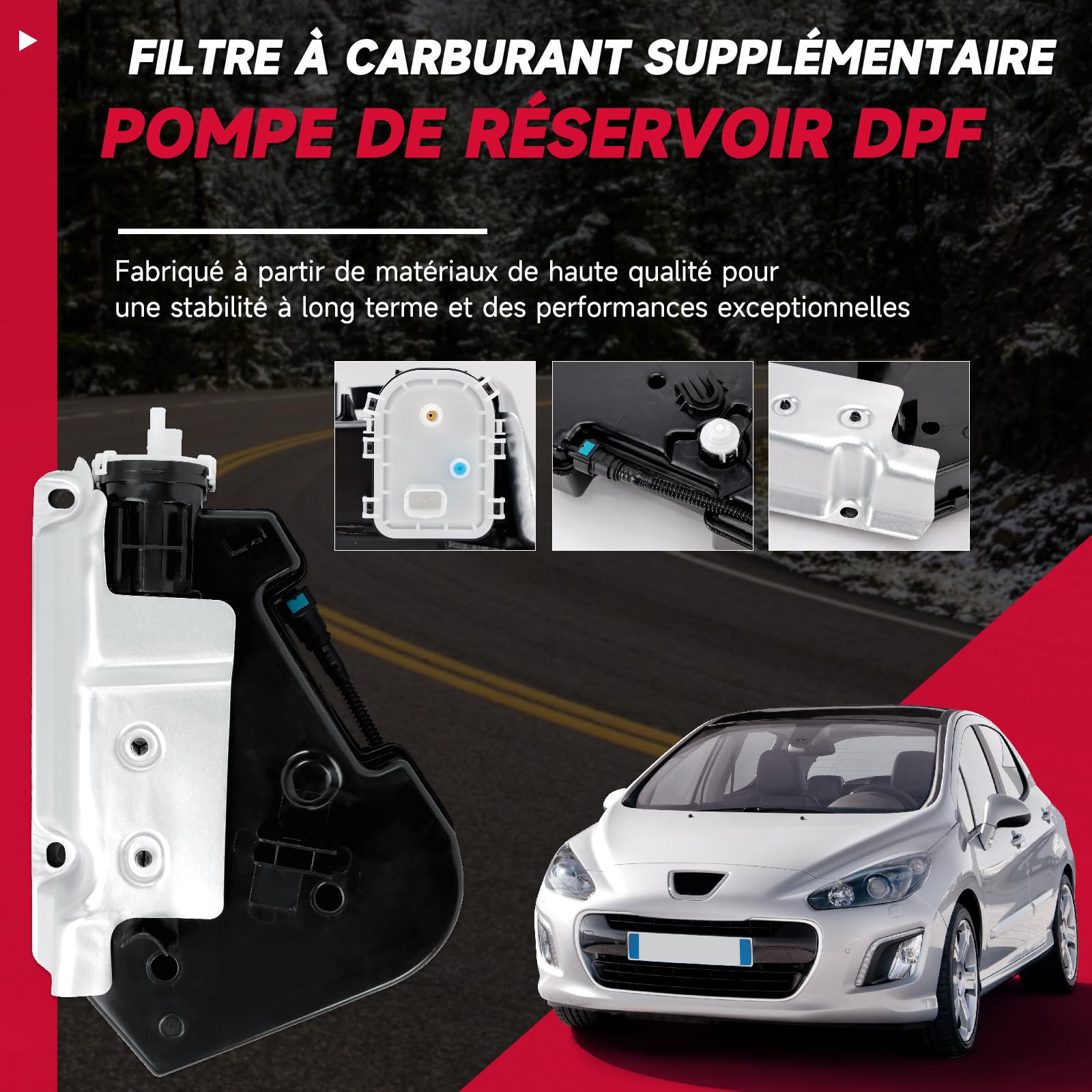 Topteng Fuel Additive DPF Filter Tank Pump 1606340280, adapté pour Citroen C4 II NC. DS4 NX, adapté pour Peugeot 3008 Monospace 0U. 308 I 4A 4C, Additif Carburant Réservoir 1.6 2.0 HDI BlueHDi