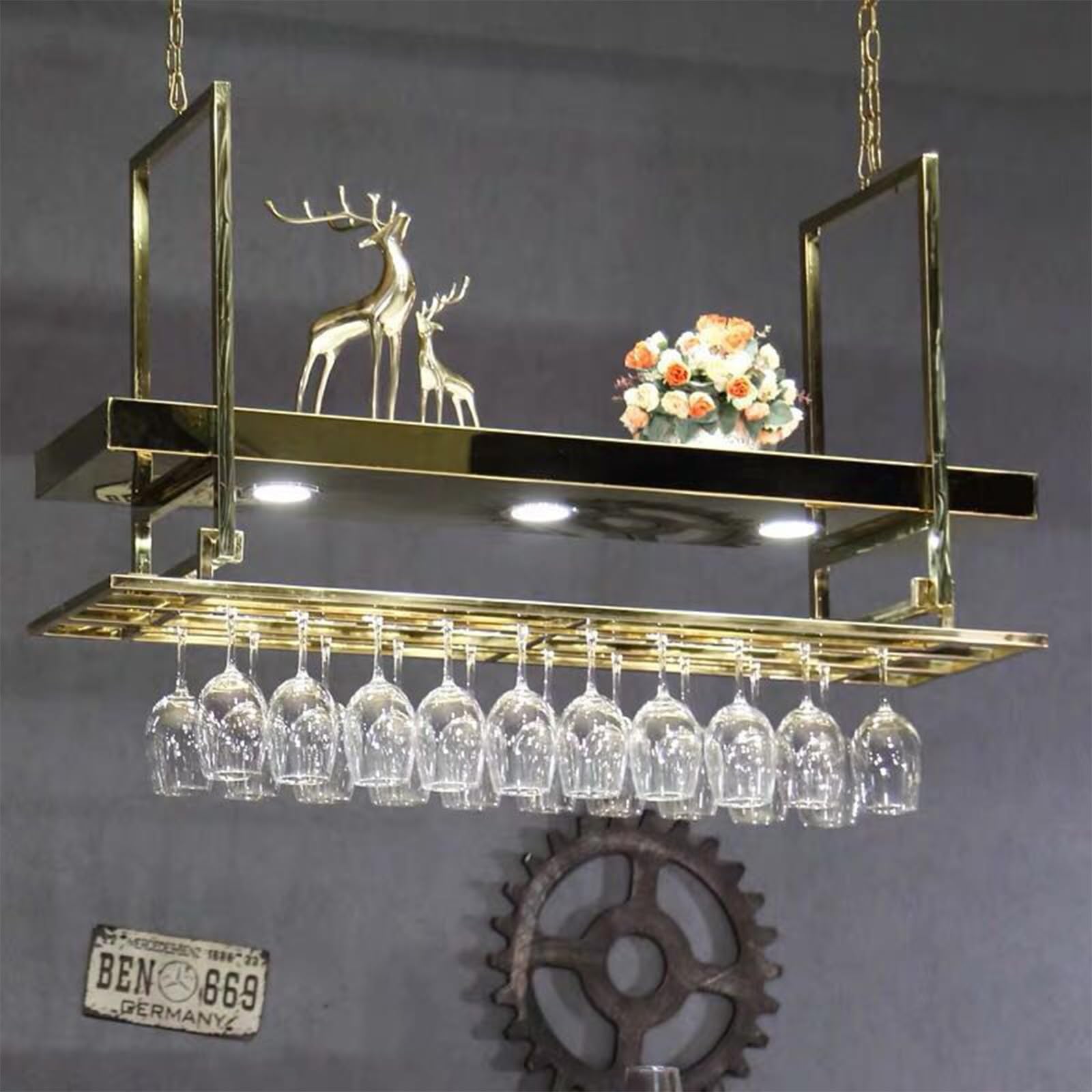 Bar wine rack hanging storage rack creative stainless steel let home,Bar shelves wall mounted,Wall mounted wine rack,Bar shelves,Wall bar shelves,Litfad,bar wall shelves,Liquor bottle display shelf