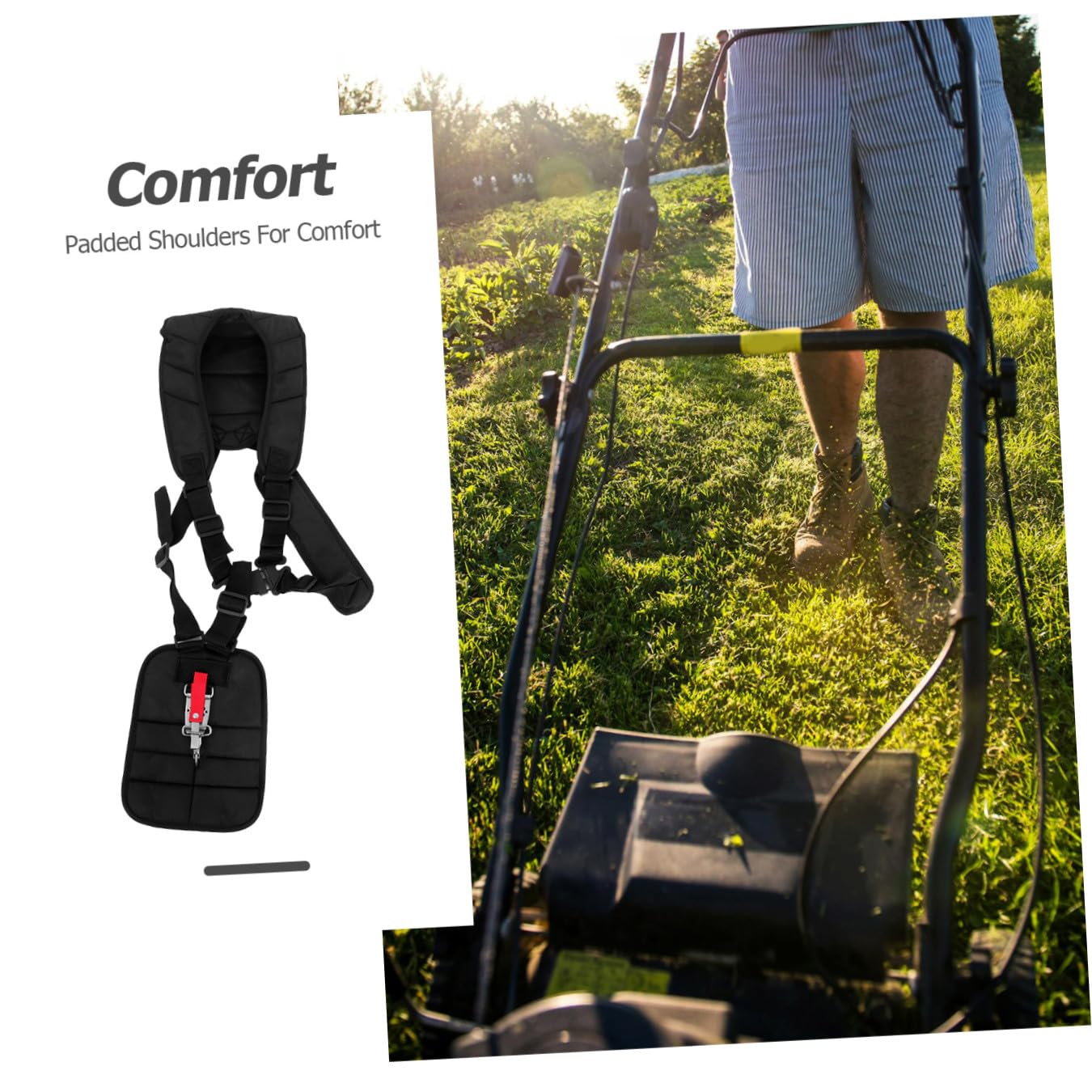 GALPADA Tracolla Comodo e Resistente per Decespugliatore Doppia Spalla Imbottita Cintura Regolabile in Nylon per Taglio Vegetazione