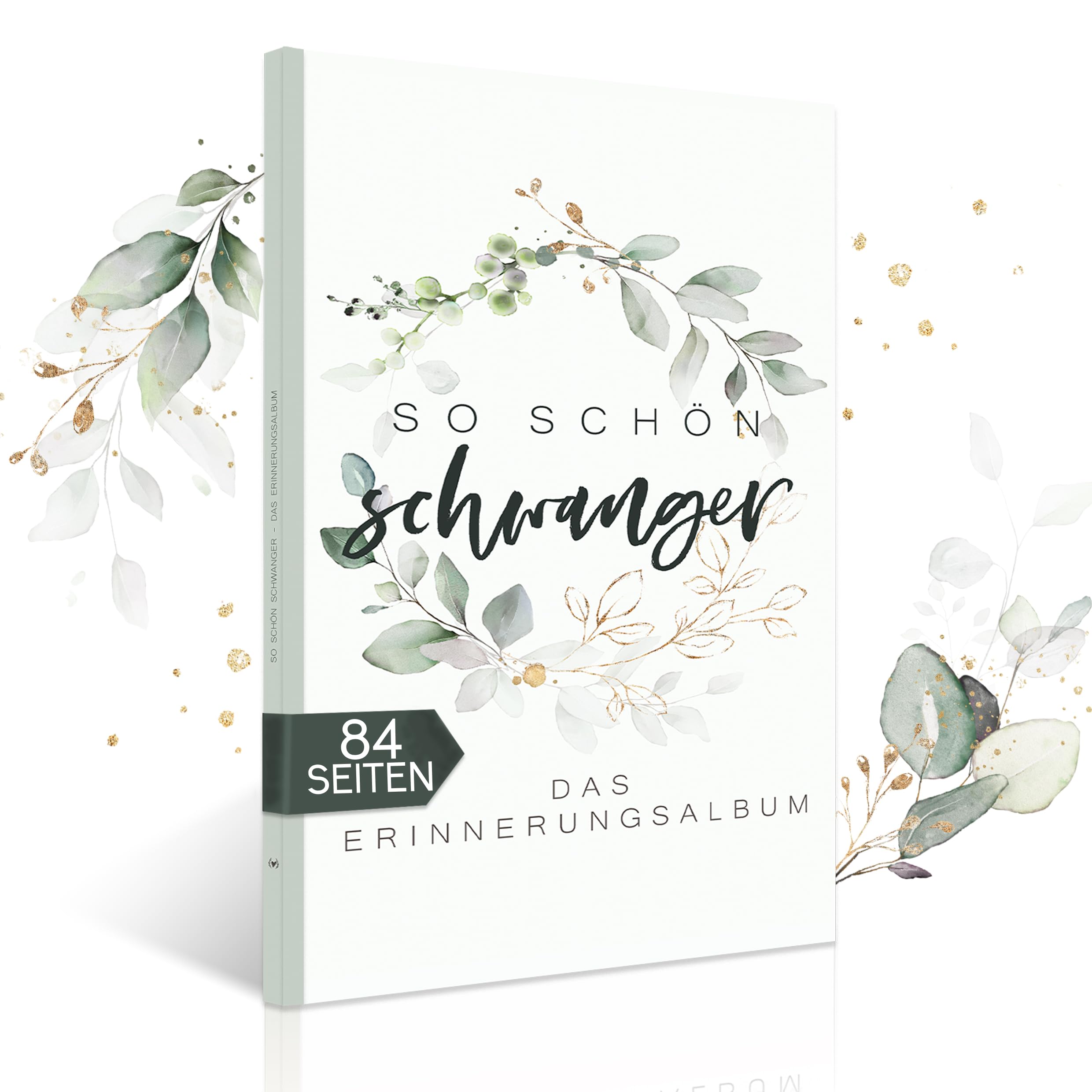 HIMMEL.HERZ.PAPIER® Schwangerschaftstagebuch So schön schwanger - Schwangerschaftsbuch - Geschenke für Schwangere - Meine Schwangerschaft