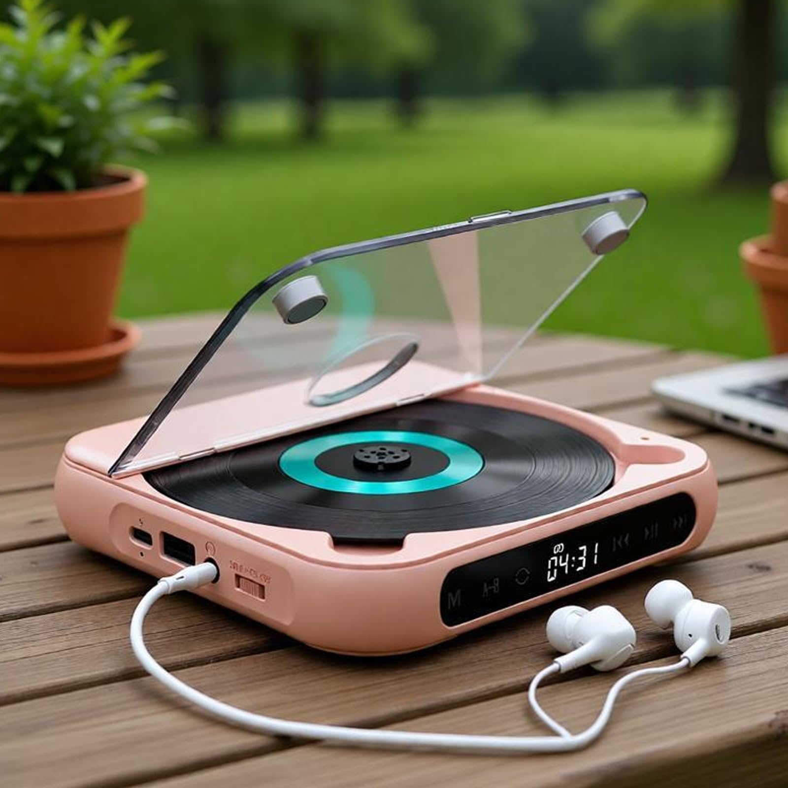 WDWDW Cassette Player Bluetooth CD Boombox Portable Radio Mini Album,Small Portable with 3.5mm Audio Interface,Includes Wired Headphones,Supports/ -R/ -RW/MP3/WMA