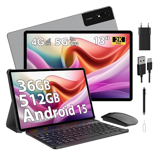 Tablet 13 Pollici Android 15 Tablet Octa-Core 2.0Ghz,Doppio SIM 4G