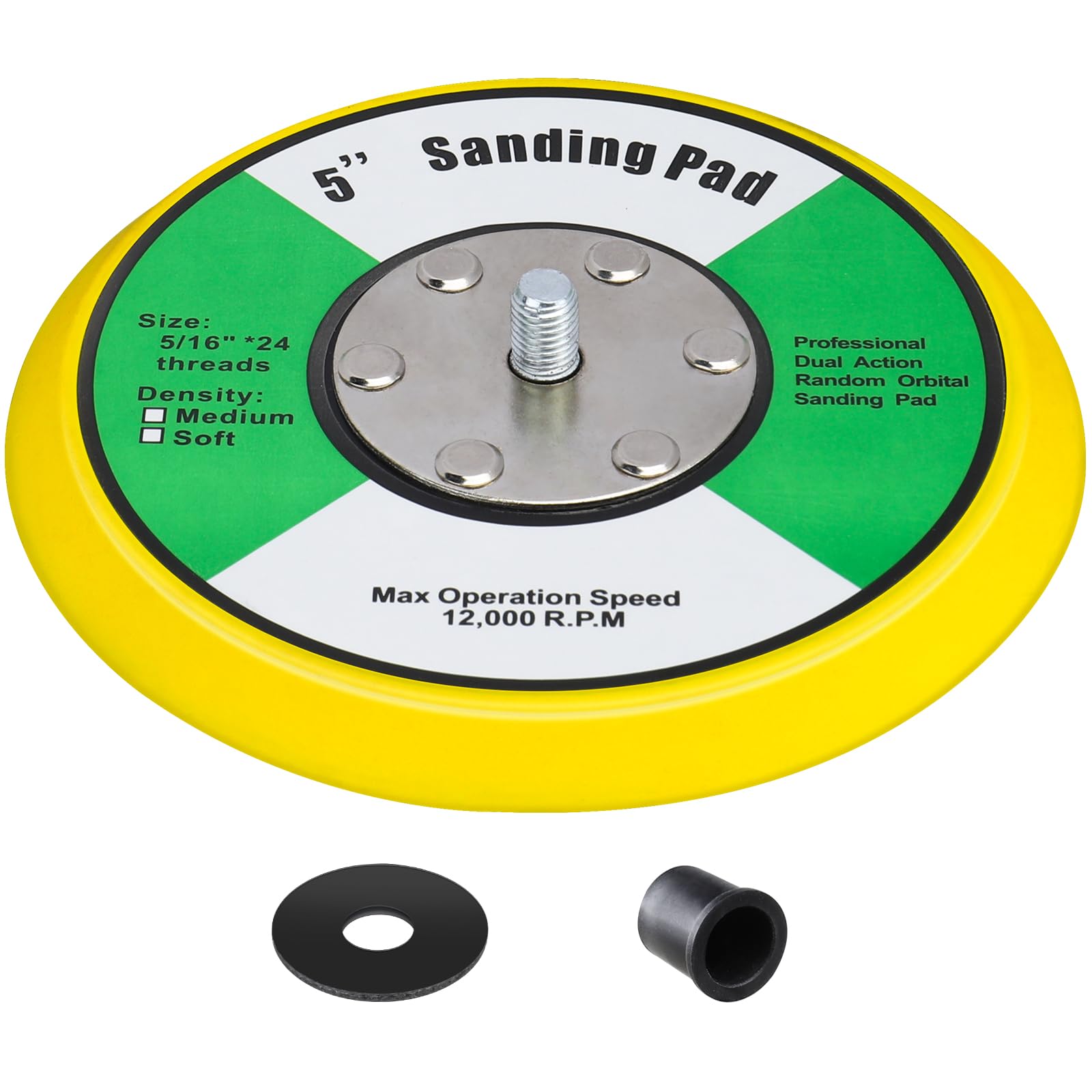 MOGRQAP 5 Inch Sander Backing Plate Pad 5/16" 24 Thread
