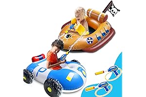2-Pack Big Car Floaties for Kids with Squirt Gun