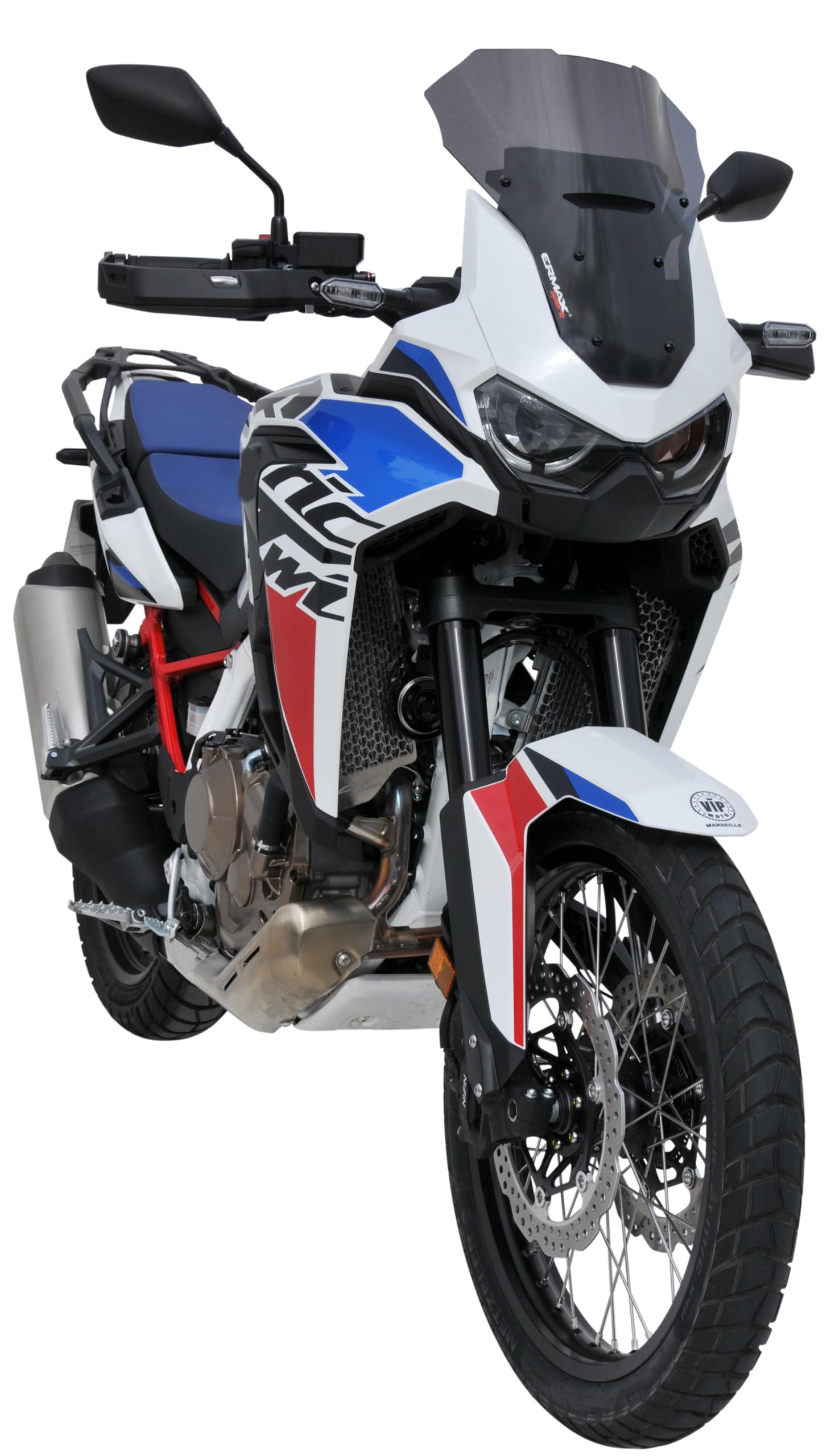4Moto Cupolino Sport (39cm) Compatibile con Africa Twin CRF 1100 L 2020-2023, Vetro Trasparente, Plug and Play, Front and Inside