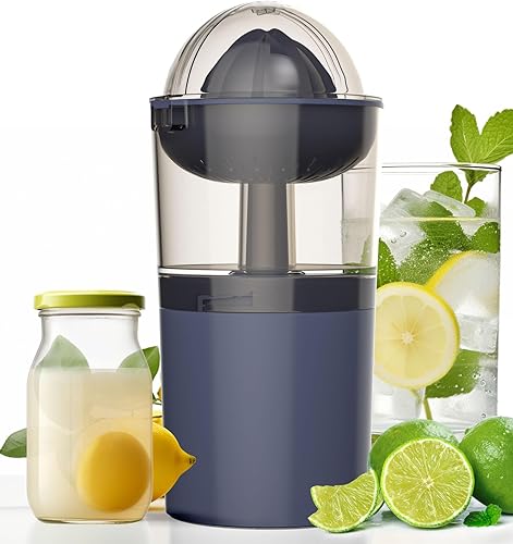 Exprimidor eléctrico inalámbrico de limón, exprimidor eléctrico portátil de cítricos con cable USB y cuchara, exprimidor de limón y lima, exprimidor