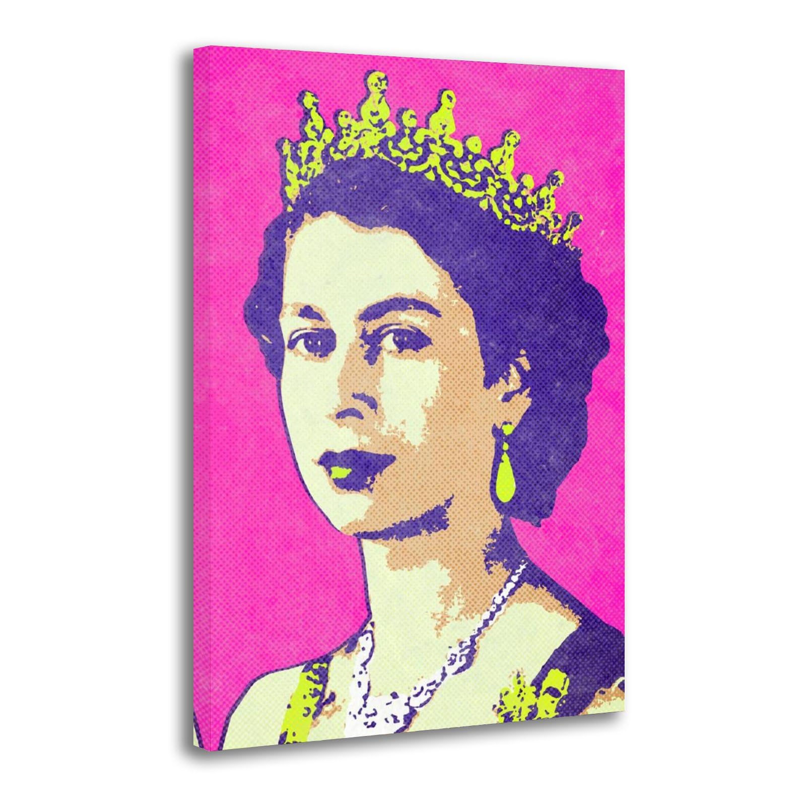 Queen Elizabeth II Portrait Pop Poster Decorative Painting Canvas Wall Posters And Art Picture Print Modern Family Bedroom Decor Posters 12x18inch(30x45cm)