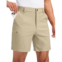 Pudolla Mens Casual Shorts 7/5/9 Inch Golf Shorts with 4 Pockets | Dress Shorts, Flat Front Work Shorts, Quick Dry, Breathable, Everyday Wear