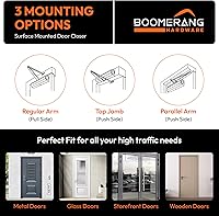 Vista 3 de Boomerang D4016 - Cierrapuertas comercial automático de servicio medio/resistente, montado en superficie, grado 1 - ADA y UL 3 horas clasificado