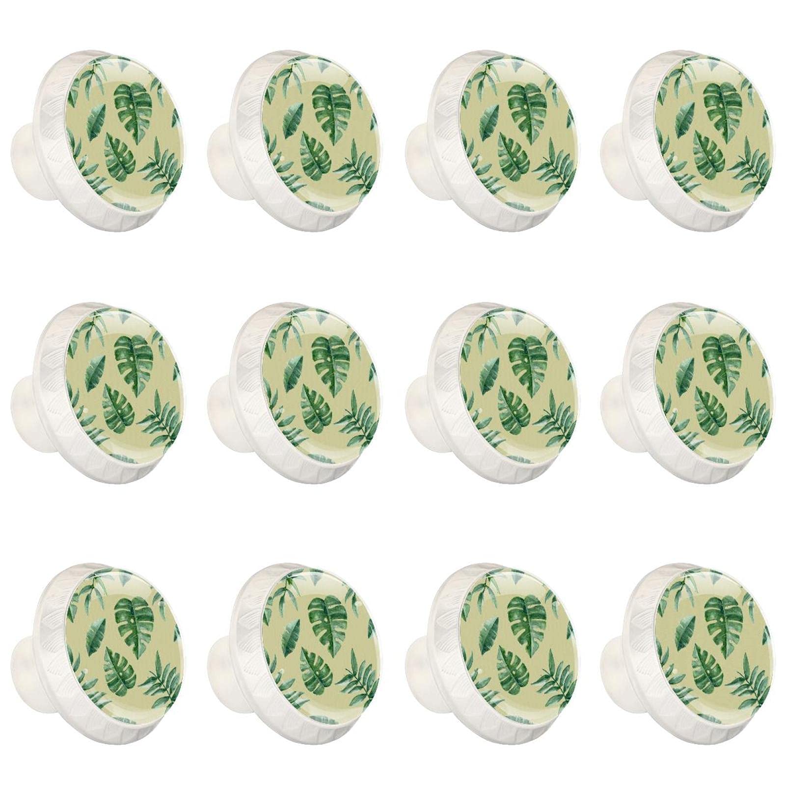 Boutons de cuisine ronds motif feuille tropicale pour sublimer vos placards