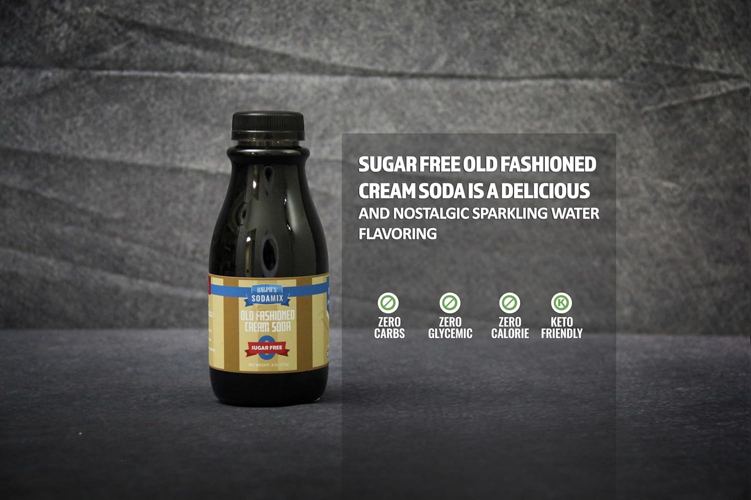 Ralph's 4 Sugar Free Sparkling Water Soda Maker Flavors Pack | Classic Cola | Classic Vanilla Cola | Cream Soda | Root Beer | Four 12oz Bottles | Sodamix