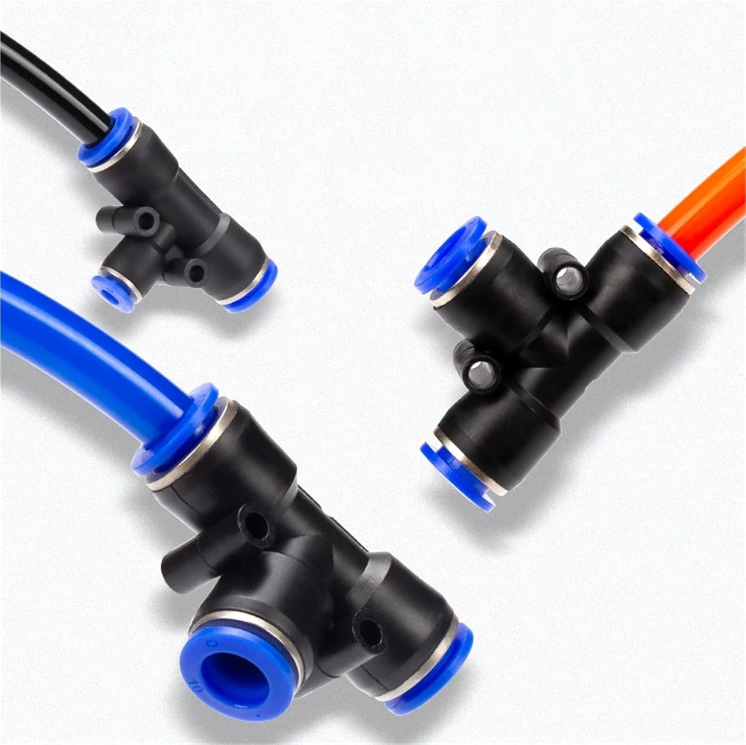 PE Connectors 4mm 6mm 8mm 10 12MM Pneumatic Fitting Quick Connect Lock 3Way Plastic Pipe Hose Connector 1Pcs(PE-4)