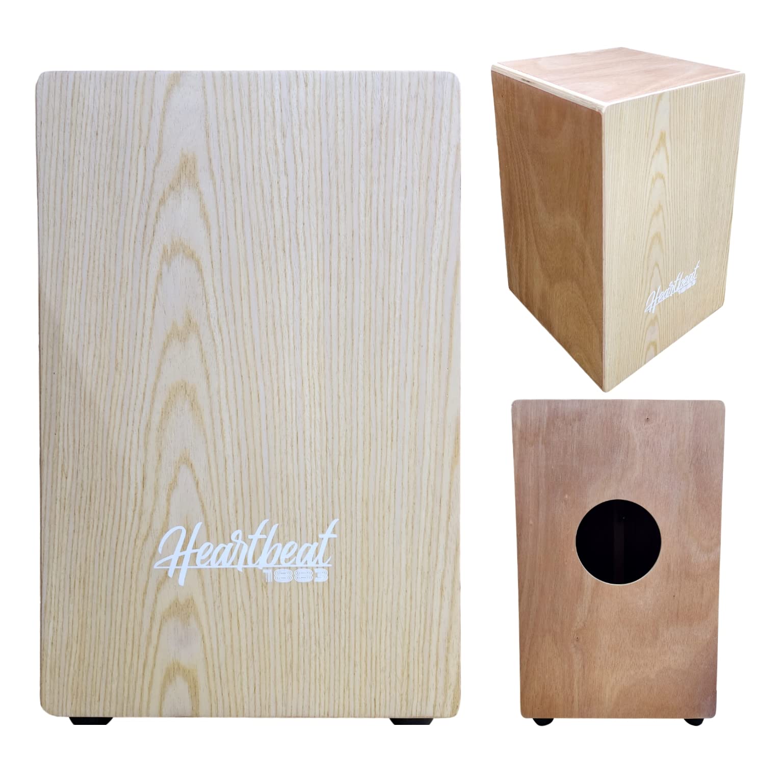 Cajon Cahon beatbox Percussion Music Instrument's Full Size Box Drum with Adjustable Snare(Beige Cream) (BEIGE CREAM)