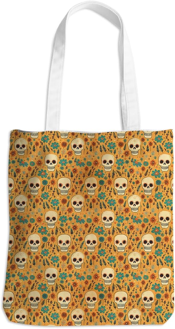 Single-Side Printed Fall Halloween Canvas Tote Bag Women Pumpkin