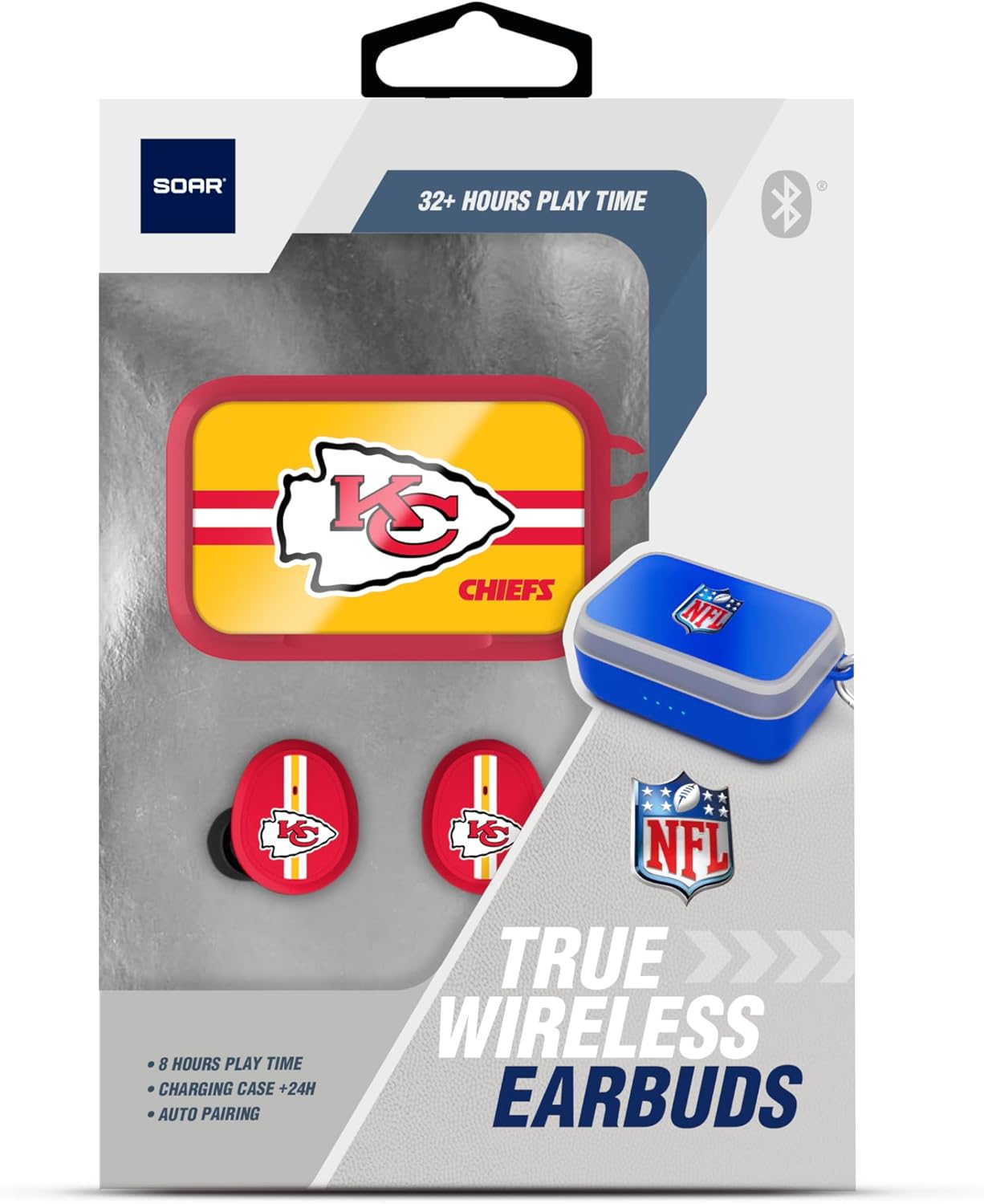 SOAR NFL Wireless Sport Earbuds: Comfortable Fit & Convenient Charging