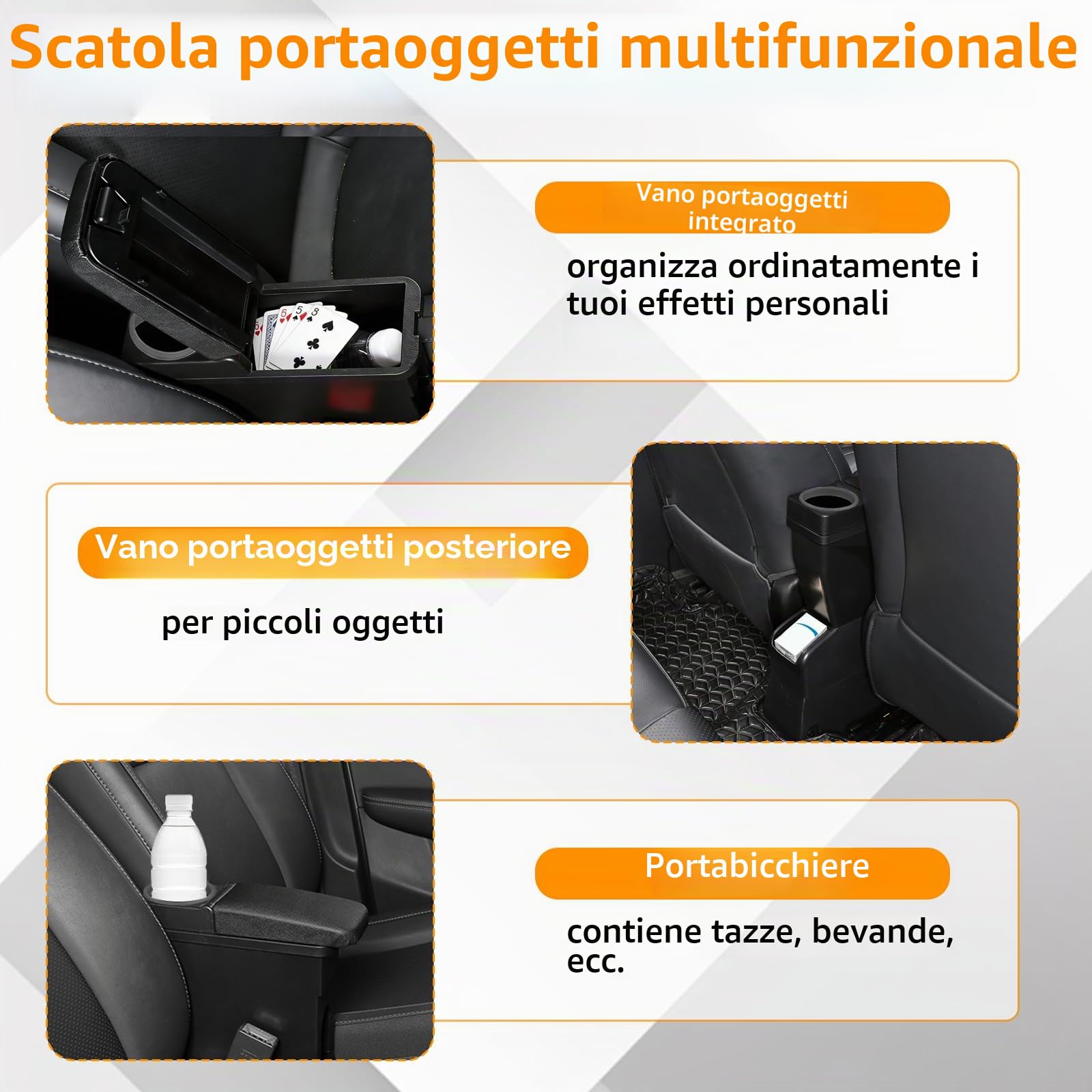 Scatola portaoggetti centrale per Leapmotor T03 2023-2025, bracciolo per auto con poggiabraccio estensibile, portabicchieri e vano portaoggetti centrale con scomparto guanti