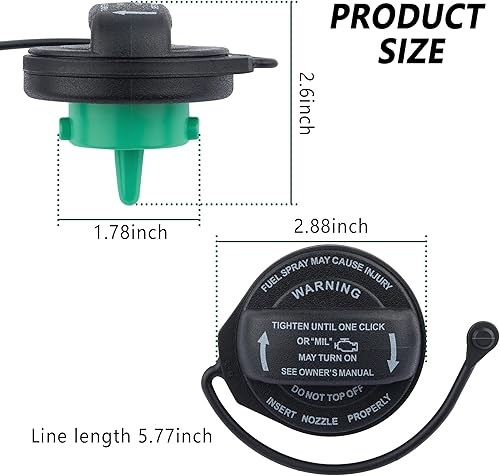 Miniatura 2 de Tapa de combustible para automóvil, repuesto de tapa de gasolina duradera OEM # GT261 19207873 para sellar firmemente el tanque de combustible, tapa