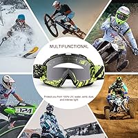 Vista 6 de SPOSUNE - Gafas para motocicleta, ATV, gafas UV400 para motocross, gafas para hombres, mujeres y jóvenes, gafas resistentes al viento y al polvo