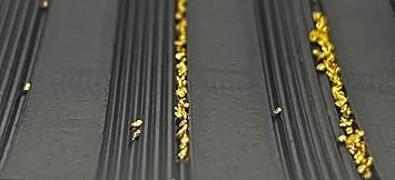 Sluice Box Rubber V Matting; Gold Sluice mat for fine Gold Recovery Set; Gold Prospecting Supplies; precut trimmable Size Selection, Black/Green Color, mini Rib/Micro Rib Pattern