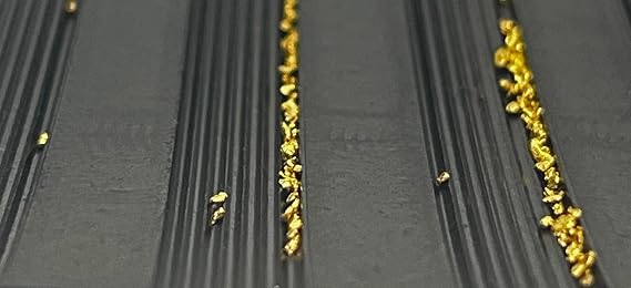 Sluice Box Rubber V Matting; Gold Sluice mat for fine Gold Recovery Set; Gold Prospecting Supplies; precut trimmable Size Selection, Black/Green Color, mini Rib/Micro Rib Pattern