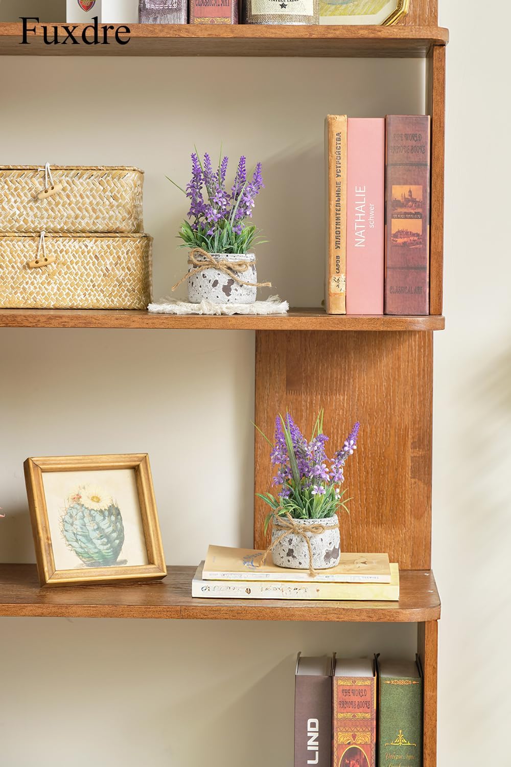 Small Fake Plants with 2 Pack, The Lavender for Bathroom Shelf Decor, Lavender Plant for Home Living Room Office Bedroom Table Tray Shelve Farmhouse Decor Indoor - Image 4