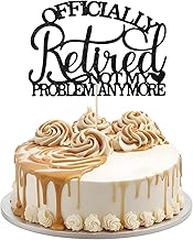 Happy Retirement Cake Toppers - Officially Retired Topper for Women & Men (1 Pack)