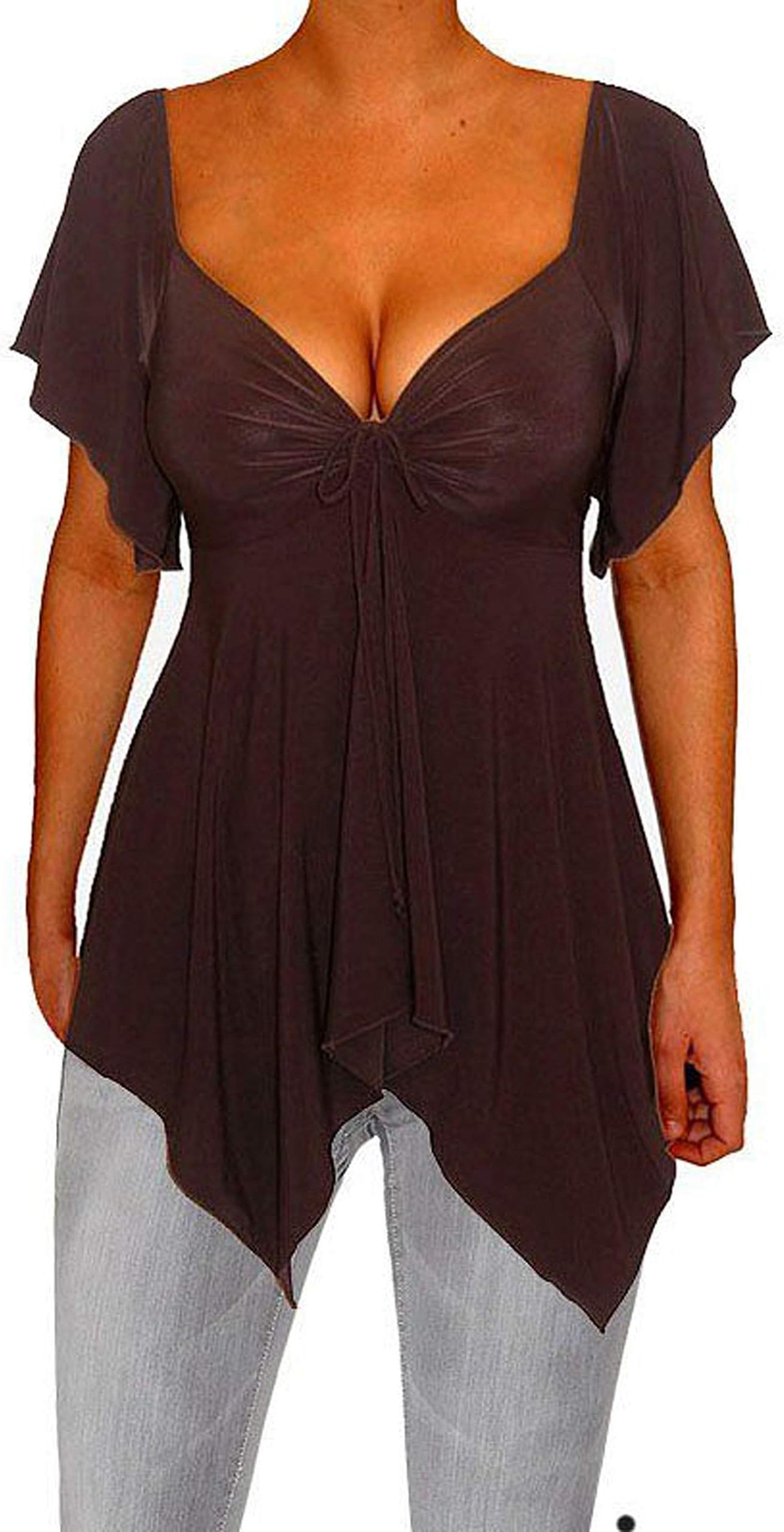 Funfash Plus Size Women Slimming A Line Empire Waist Top Blouse Shirt Made USA