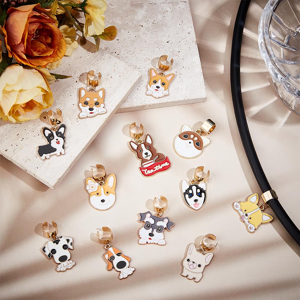 OLYCRAFT 12Pcs Dog Stethoscope Charms 1-1.4 Inch Alloy Golden Retriever Stethoscopes Tag Pendant ID Name Tag Charm Shiba Stethoscope Charms Accessories for Doctor Nurse Medical Assistant
